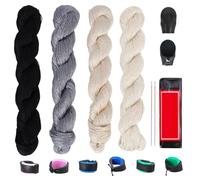 FREEBLOSS Multi-Pack Sashiko Set with 4 Colors Thread 25 Needles 8 Adjustable Thimble Tools for Hand Sewing Sashiko Thread and Needles for Sewing Embroidery Supplies(Grey)