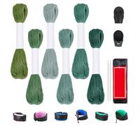 FREEBLOSS Multi-Pack Sashiko Set with 6 Colors Thread 25 Needles 8 Adjustable Thimble Tools for Hand Sewing Sashiko Thread and Needles for Sewing Embroidery Supplies