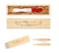 FREEBLOSS Pregnancy Announcement Box Wings Pattern Pregnancy Test Keepsake Box Surprise Wooden Pregnancy Announcement Box Wood Baby Announced Box Gifts Pregnancy Announcement for Grandparents
