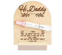 FREEBLOSS Pregnancy Announcement Daddy Baby Reveal Ideas for Husband Branches Pattern Pregnancy Test Keepsake Wooden Sign for New Dad Surprise Gift