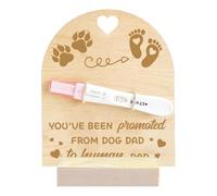 FREEBLOSS Pregnancy Announcement for Husband Wood Pregnancy Test Keepsake Sign Baby Gift Sets for Family Member Surprise Gift, Baby Footprint Pattern 15x17.8cm/5.9x7inch