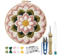 FREEBLOSS Punch Needle Kit Embroidery Punch Needle Starter Craft Set Mandala Embroidery Kits with Instructions Crafts for Adults Festival Gift and Decoration 20cm/7.9inch