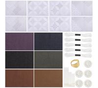FREEBLOSS Sashiko Mending Patchwork Kit Sashiko Kit with Template Denim Patchwork Fabric with Adhesive Water Soluble Stabilizer Embroidery Transfer Patterns(Flowers) Thoughtful Tool Selection