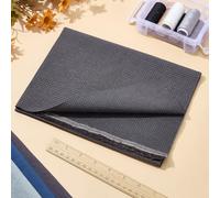 FREEBLOSS Sashiko Pre-Printed Grid Fabric Grey Sashiko Sewing Cloth Fabric for Cross Stitch Embroidery by The Yard 19.69x28.35inch/50x72cm