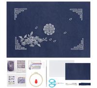 FREEBLOSS Sashiko Tea Mat Kit Sashiko Kit Beginner Embroidery Kit for Adults Sashiko Supplies with Thread and Needles Hand Sewing Kit Japanese Embroidery Kit