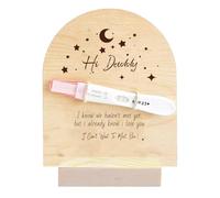 FREEBLOSS Surprise Pregnancy Announcement for Dad Baby Reveal Ideas for Husband Stars&Lunar Pregnancy Test Keepsake Wooden Sign for New Dad Surprise Gift