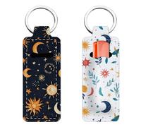 FREEBLOSS Wallets Lip Balm Holder Keychain Lip Gloss Holder Keychain Chapstick Holder Divination Pattern Never Lose Your Lip Balm Chapstick Sleeves for Women Friends Gift 3.8x9.6cm