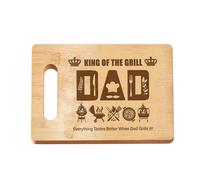 FREEBLOSS Wooden Chopping Board - Engraved Cutting Board with Words of Praise - Gift for Dad, House Warming, Couple or Friends - 28x21.5cm