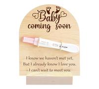FREEBLOSS Wooden Pregnancy Announcement For Dad Baby Coming Soon Pregnancy Test Keepsake Wooden Sign Baby Surprise Pregnancy Announcement Sign Pregnancy Reveal To Husband Daddy To Be Gifts