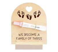 FREEBLOSS Wooden Pregnancy Announcement For Dad Footprint&Heart Pregnancy Test Keepsake Wooden Sign Baby Surprise Pregnancy Announcement Sign Fun Ways to Announce Pregnancy To Be Gifts