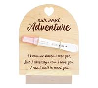 FREEBLOSS Wooden Pregnancy Announcement For Dad Love Heart Pregnancy Test Keepsake Wooden Sign Baby Surprise Pregnancy Announcement Sign Pregnancy Reveal To Husband Daddy To Be Gifts