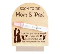 FREEBLOSS Wooden Pregnancy Announcement For Dad Soon to Be Mom&Dad Pregnancy Test Keepsake Wooden Sign Baby Surprise Pregnancy Announcement Sign Fun Ways to Announce Pregnancy To Be Gifts