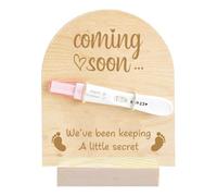 FREEBLOSS Wooden Pregnancy Announcement Sign Pregnancy Announcement for Dad Baby Reveal Ideas for Husband Hi Daddy Pregnancy Test Keepsake Wooden Sign Baby Coming Soon