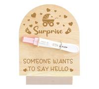 FREEBLOSS Wooden Pregnancy Announcement Sign Pregnancy Announcement for Dad Baby Reveal Ideas for Husband Hi Daddy Baby Keepsake Wooden Sign for New Dad, Baby Stroller