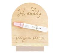 FREEBLOSS Wooden Pregnancy Announcement Sign Pregnancy Announcement for Dad Baby Reveal Ideas for Husband Hi Daddy Pregnancy Test Keepsake Wooden Sign See You Soon Daddy