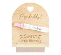 FREEBLOSS Wooden Pregnancy Announcement Sign Pregnancy Announcement for Dad Baby Reveal Ideas for Husband Hi Daddy Pregnancy Test Keepsake Wooden Sign My Daddy