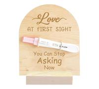 FREEBLOSS Wooden Pregnancy Announcement Sign Pregnancy Announcement for Dad Baby Reveal Ideas for Husband Hi Daddy Pregnancy Test Keepsake Wooden Sign You Can Stop Asking Now