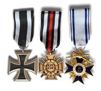 FREECROWS Imperial German WWI Medal Set - Iron Cross 1914, Bavarian Cross, & Honor replica