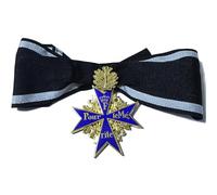 FREECROWS Pour Le Merite 24k Gold Plated Cross Medal Blue Max Highest Honor + Gol Oak Leaf + Ribbon Repro