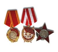 FREECROWS Soviet Medal Set - Order of Lenin, Red Star Reproductions (Set of 3) replica