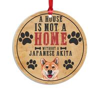 Freecustom A House Is Not A Home Without A Japanese Akita Acrylic Christmas Ornament Puppy Gifts Acrylic Ornament Christmas Party Ornament Gifts for Mom Dad Parents Lover 3 Inch