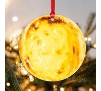 Freecustom Christmas Acrylic Ornament Egg Tart Round Keepsake Food Snacks Fast Food Kitchen Rules Holiday Xmas Housewarming Gifts Xmas Couple Home Lover 3 Inch With Hole