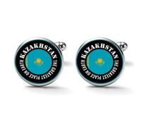 Freecustom Cuff Links Mens The Greatest Place on Earth Cufflinks for Men Kazakhstan Flag Cufflinks National Flags International Holiday Funny Cuff Links For Casual & Formal Use Gift For Him