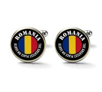 Freecustom Cuff Links Mens The Greatest Place on Earth Cufflinks for Men Romania Flag Cufflinks Patriotic Flag Patriotic Gift Abstract Tuxedo Cufflinks Business Father's Day Gift