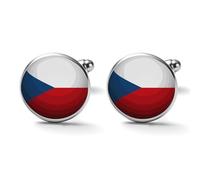 Freecustom Cufflinks for Men Czech Republic Flag Cuff Links Mens National Day Country Flags Shirt Mens Cufflinks National Flags Holiday Flags Vintage Cuff Links For Men's Shirt Personalized Gifts