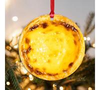 Freecustom Egg Tart Acrylic Christmas Ornament Restaurant Poster Christmas Round Ornament Kitchen Rules My Kitchen Christmas Party Hanging Ornaments for Winter Christmas 3 Inch With Hole