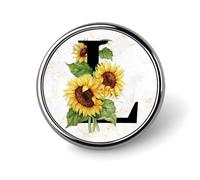 Freecustom Enamel Pins Bulk Set Pins Initial Letter L Pins For Backpacks Monogram Sunflower Floral Custom Buttons Single Letter Funny Family Inital Pins Set For Hats Jackets Women Men