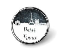 Freecustom Enamel Pins Pieces France Paris Skyline Buttons For Jeans State Pride Pins For Backpacks Native Nation's Capital Badge Pins Bright Country Lapel Pins Jewelry Gift For Backpacks