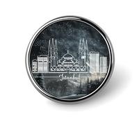 Freecustom Enamel Pins Pieces Turkey Istanbul Skyline Buttons For Jeans Patriotic Pins For Backpacks Country Location Badge Pins Modern City Pride Pins For Jackets Backpacks Clothes