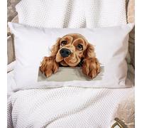 Freecustom English Cocker Spaniel Dog Peeking Lumbar Cushion Cover Dog Owner Gift Throw Pillowcase Dog Animal 12x20in Decorative Pillow Home Cotton Linen Funny Pillowcase For Home Decor Sofa Car