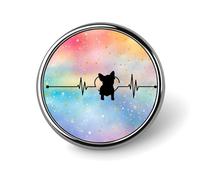 Freecustom French Bulldog Dog Heart Beat Enamel Pins Sets Animal Theme Dogs Puppies Lapel Pin Dog Lover Badge Pins Puppy Doggy Button Pins Modern Lapel Pins Cute Brooch Pin Badges Cloth