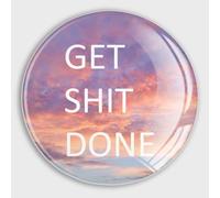 Freecustom Get Shit Done Glass Magnets Refrigerator Motivational Quote Saying Strong Magnets Literary Quote Round Magnets Glass Fridge Magnets for Office Cabinets Home Kitchen