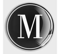 Freecustom Monogram Initial M Refrigerator Magnets Glass Strong Magnets Alphabet Black Round Fridge Magnet Family Inital Cute Glass Fridge Magnets for Office Cabinets Home Kitchen