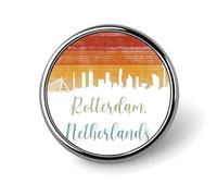 Freecustom Netherlands Rotterdam Skyline Pins Sets City Souvenir Nation's Capital Hat Pins State Town Custom Buttons Visitor Badge Pins Novelty Backpack Pins For Men Women Cloth Hat
