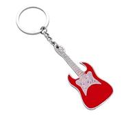 Freedale Guitar Keychain for Men Mini Cute Bass Key Chain Ring for Kids High-end Car Keyring Electric Guitar Key Holder (Red)