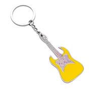 Freedale Guitar Keychain for Men Mini Cute Bass Key Chain Ring for Kids High-end Car Keyring Electric Guitar Key Holder (Yellow)