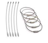 Freedale Keychain, 10 Pack of 5.9 Inches Stainless Steel Wire Ring 2mm Cable Loop Rings for Hanging Luggage Tag, Keyrings and ID Tag Keepers (Silver, 5.9" - 10pack)