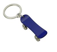 Freedale Skateboard Silver Metal Key Chain Skater Deck Key Ring Extreme Sports Keychain Keyring (Blue)