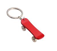 Freedale Skateboard Silver Metal Key Chain Skater Deck Key Ring Extreme Sports Keychain Keyring (Red)