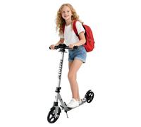 FREEDARE Scooter for Ages Kids 8+, Adult Scooter 2 Big Wheels for Boys and Girls, Flodable Kick Scooter for Adult, Scooters with Double Shock Absorption, 4 Adjustable Handlebar, White
