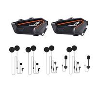 FreedConn F1 Motorcycle Helmet Bluetooth Headset with D6 Earphone Accessories, Stereo Music, IP67 Waterproof, 1100mAh, Suit Most Helmets Headphone Accessories (F1 2PACK)