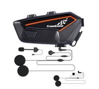 FreedConn F1 Motorcycle Helmet Bluetooth Headset with D6 Earphone Accessories, Stereo Music, IP67 Waterproof, 1100mAh, Suit Most Helmets Headphone Accessories (F1)