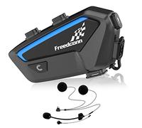 FreedConn FX 10 Riders Motorcycle Bluetooth Headset with Music Sharing, Helmet Bluetooth Intercom with Noise Cancellation/FM Radio/IP67/Ultra-Thin Body, Universal Communication Systems for Motorbike