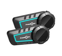 FreedConn KY V2 Motorbike Helmet Bluetooth 6.0 Headset, Dual-Channel Mix, Music Sharing, 500m 2-Way Motorcycle Intercom, Smart Noise Reduction, Dual Phone Connection, Voice Assistant, 2 Pack