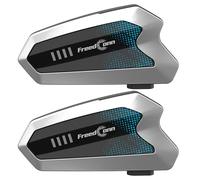 FreedConn Motorcycle Helmet Bluetooth Headset, Hero Motorcycle Communication Systems 2-6 Riders 1500M Motorbike Intercom Call Music Sharing IP67 Waterproof Bluetooth Gifts for Men Riders (Silver)