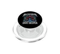 Freediver Scuba Hold Your Breath Dive Deeper PopSockets PopGrip for MagSafe